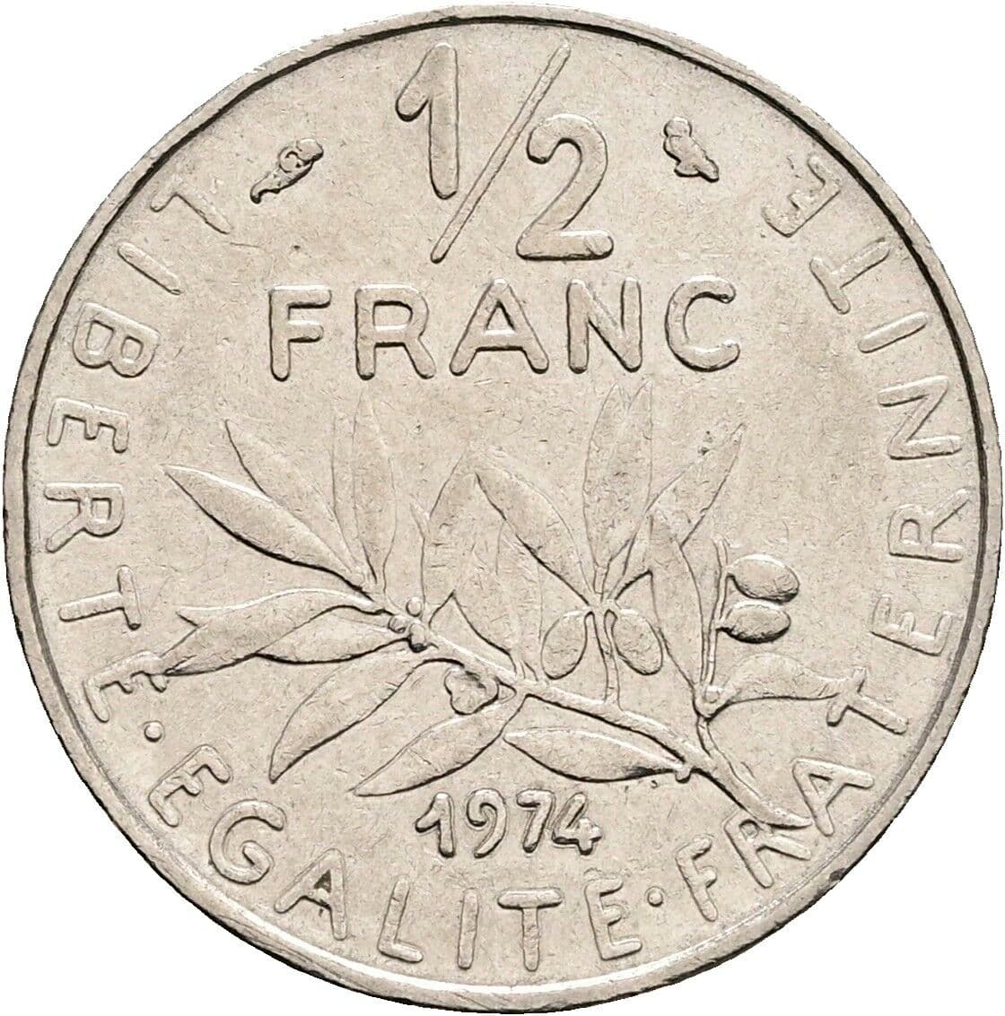 1/2 Franc 1974 – Vorderseite