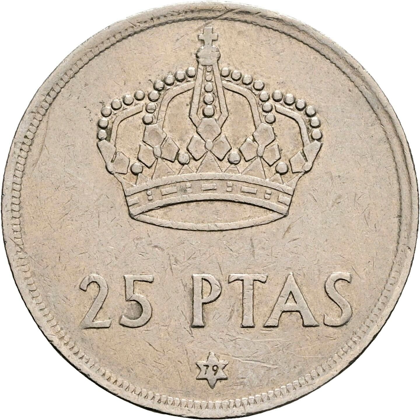 25 Pesetas Juan Carlos I (1975-2014) 1975 – Rückseite