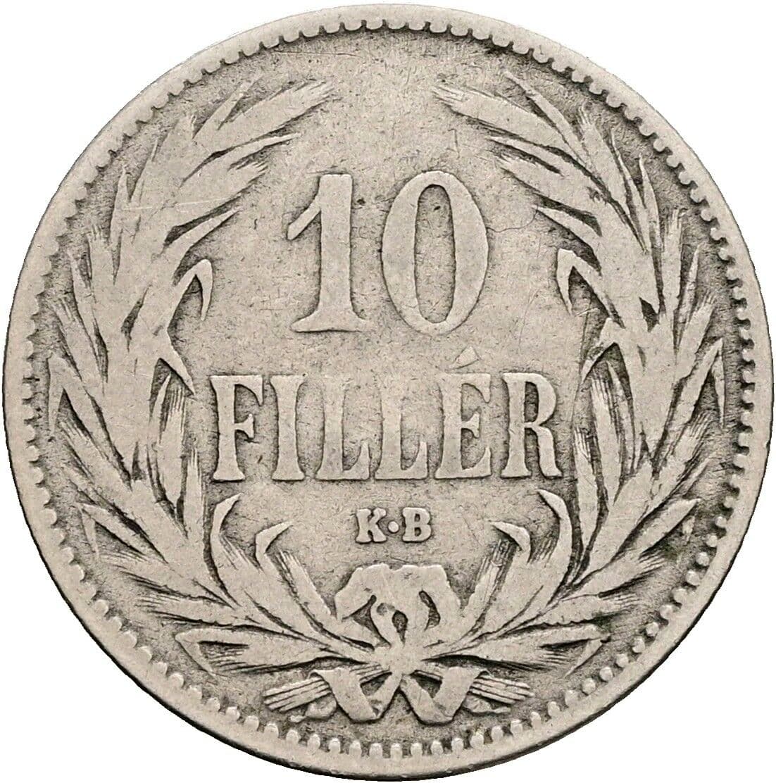 10 Filler Franz Joseph I. 1848-1916 1892 KB, Kremnitz – Vorderseite