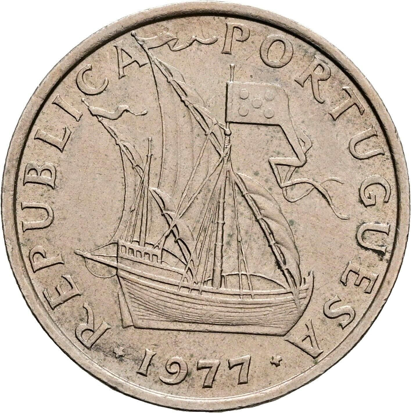 5 Escudos 1977 – Vorderseite