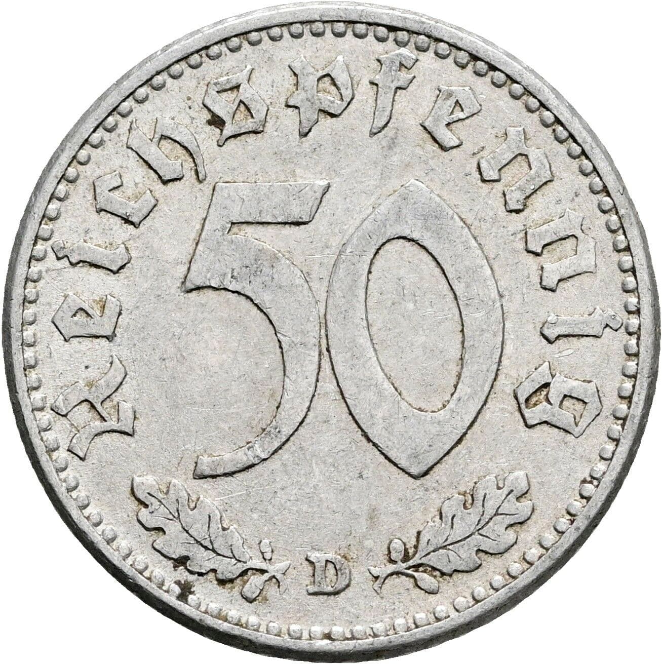 50 Reichspfennig 1944 D – Vorderseite