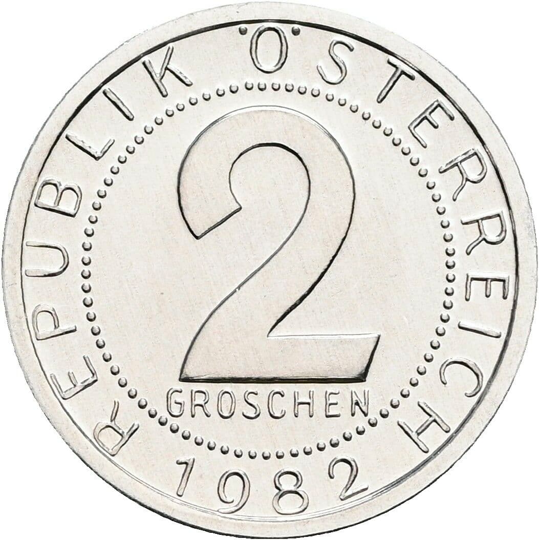 2 Groschen 1982 – Vorderseite