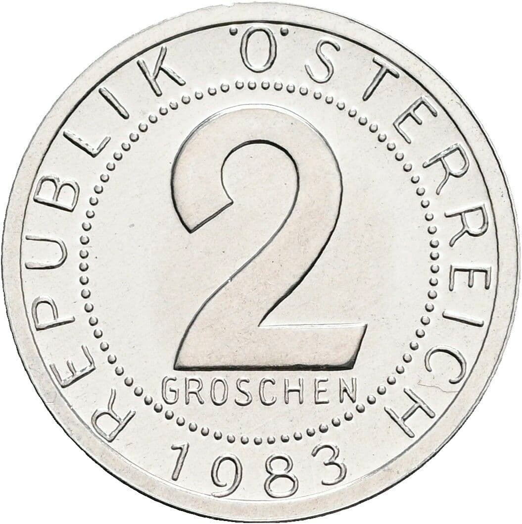 2 Groschen 1983 – Vorderseite