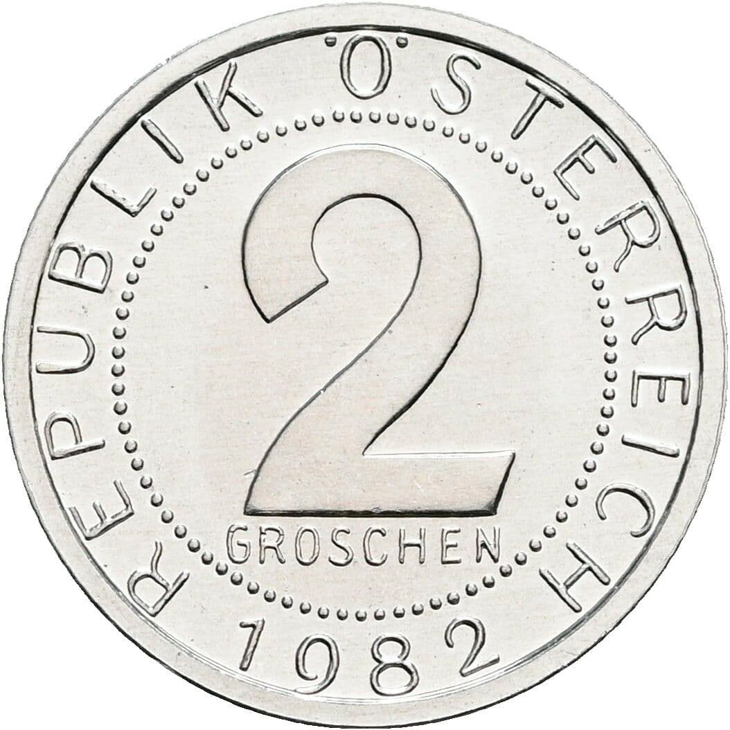 2 Groschen 1982 – Vorderseite
