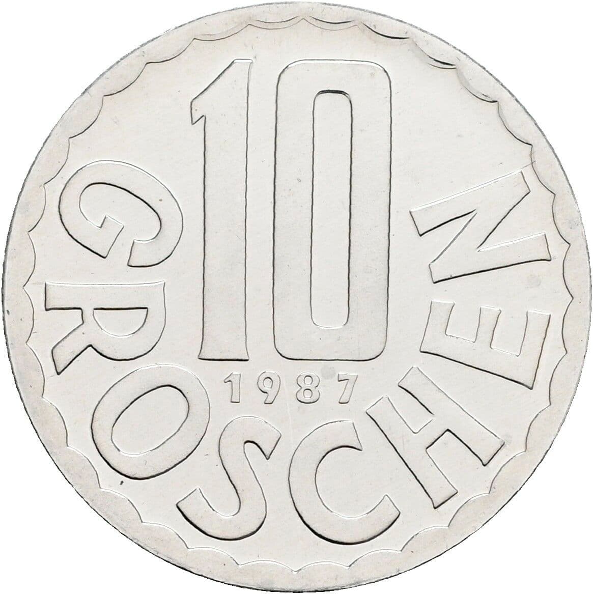 10 Groschen 1987 – Vorderseite