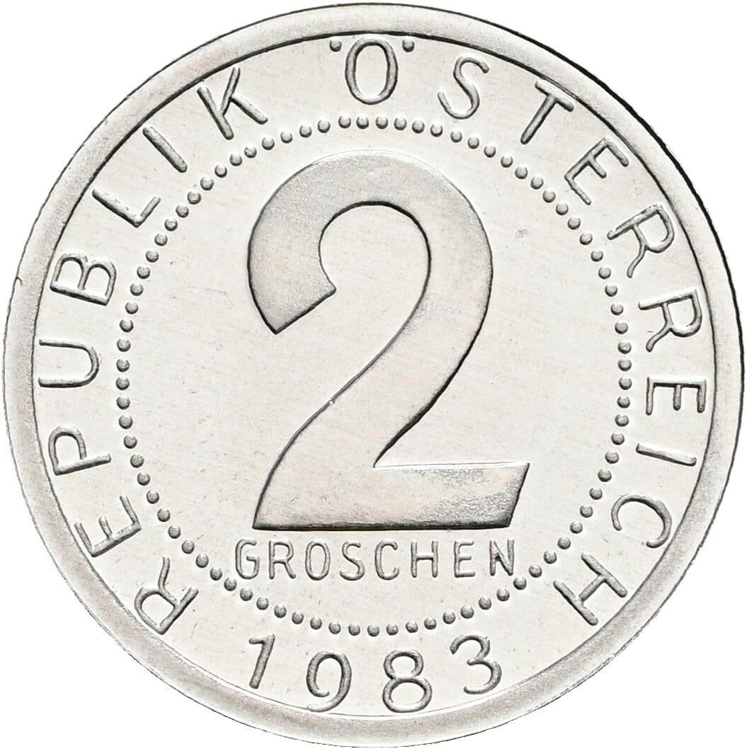 2 Groschen 1983 – Vorderseite