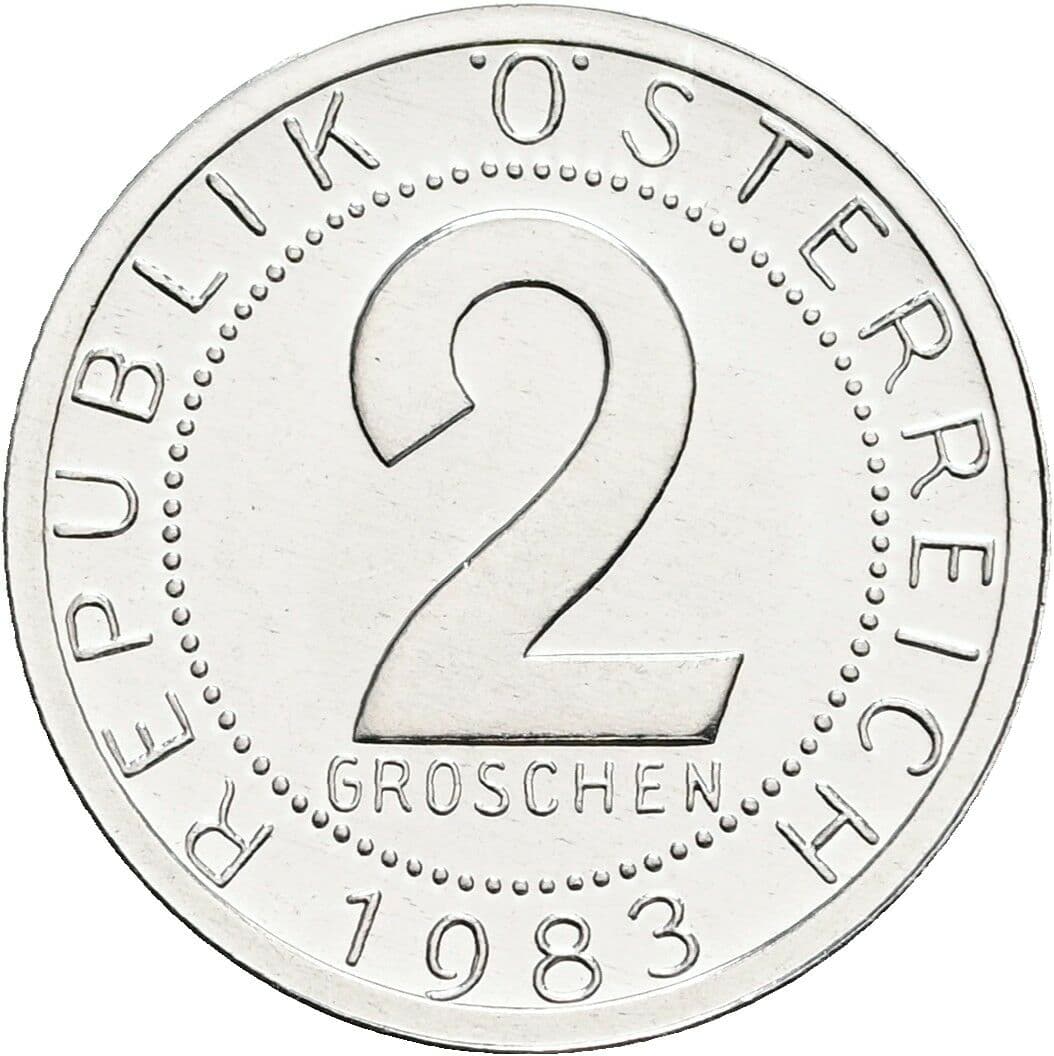 2 Groschen 1983 – Vorderseite