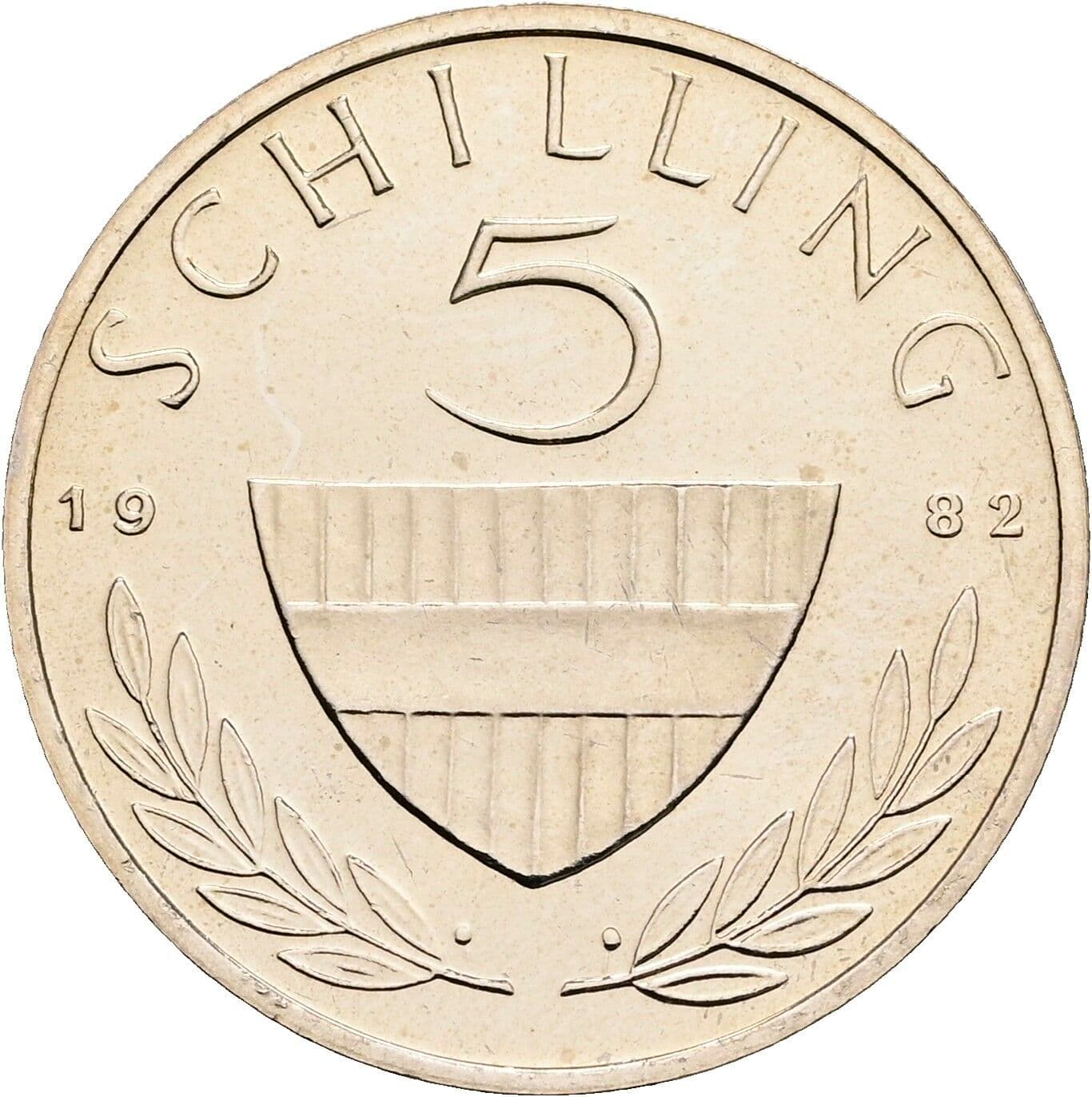 5 Schilling 1982 – Vorderseite