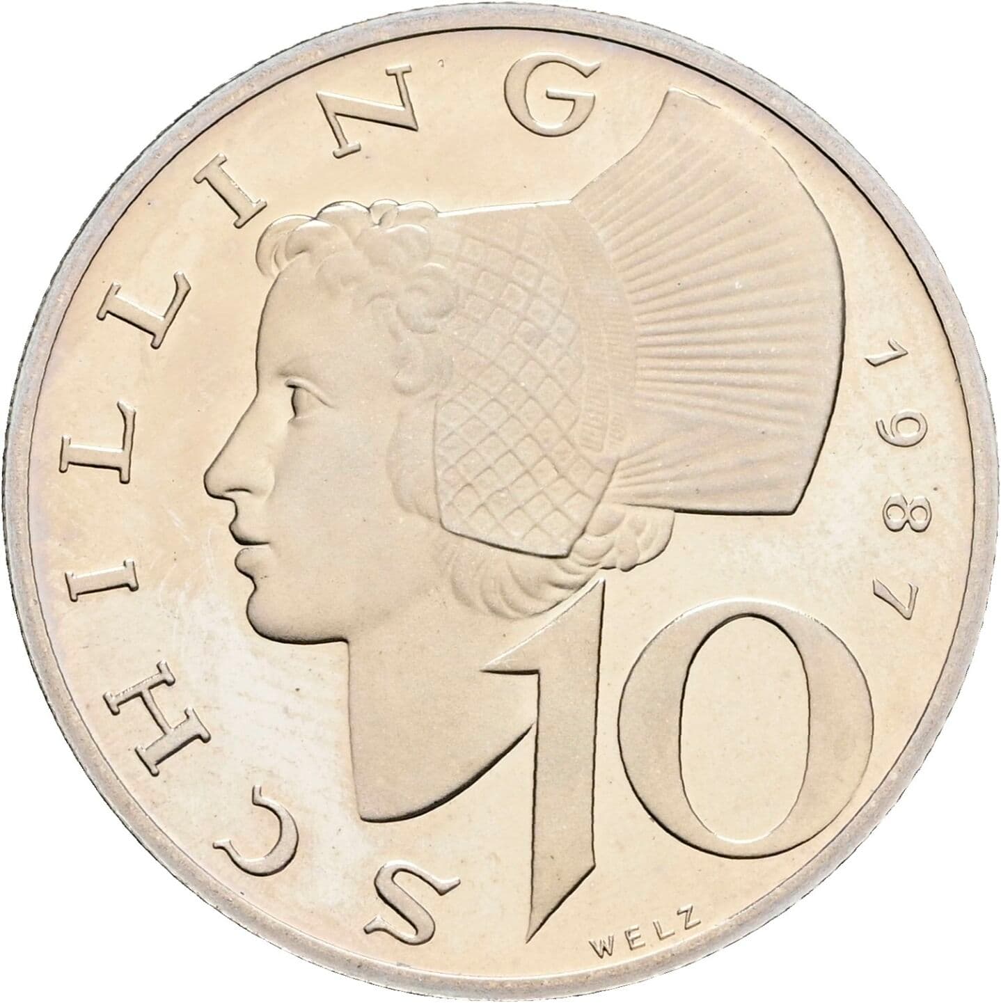 10 Schilling 1987 – Vorderseite
