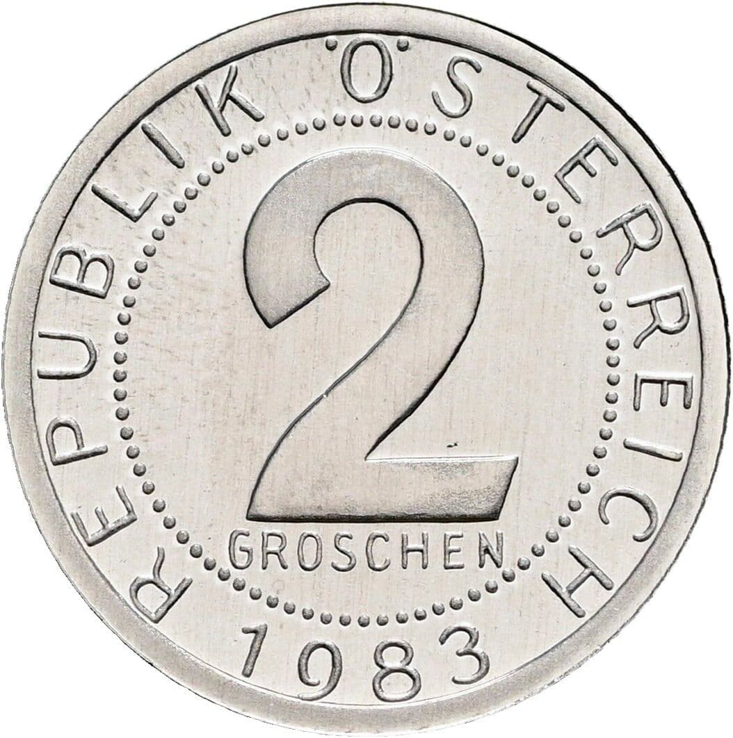 2 Groschen 1983 – Vorderseite
