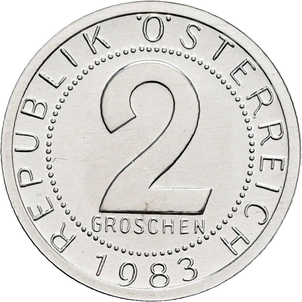 2 Groschen 1983 – Vorderseite