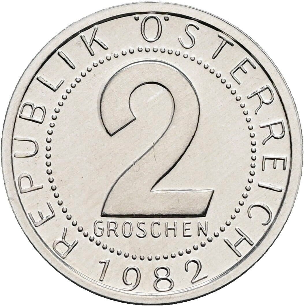 2 Groschen 1982 – Vorderseite