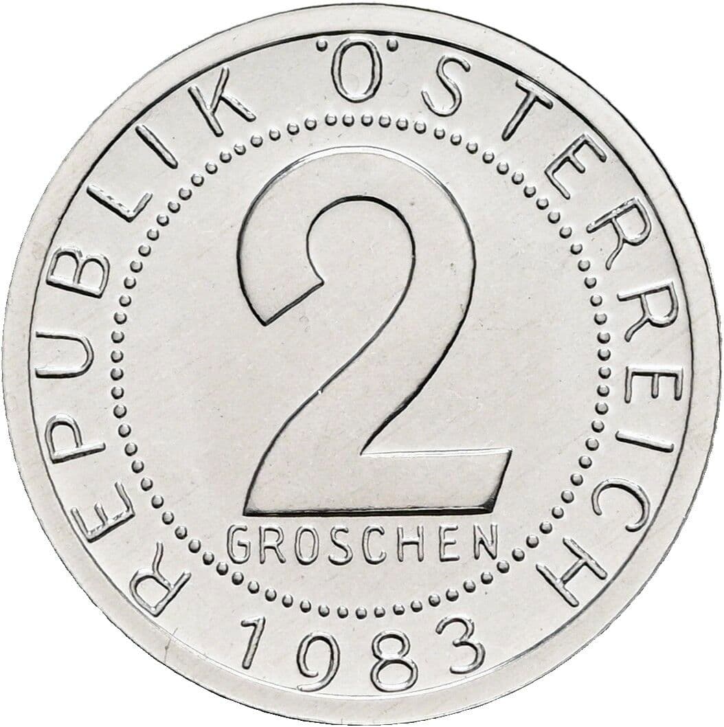 2 Groschen 1983 – Vorderseite