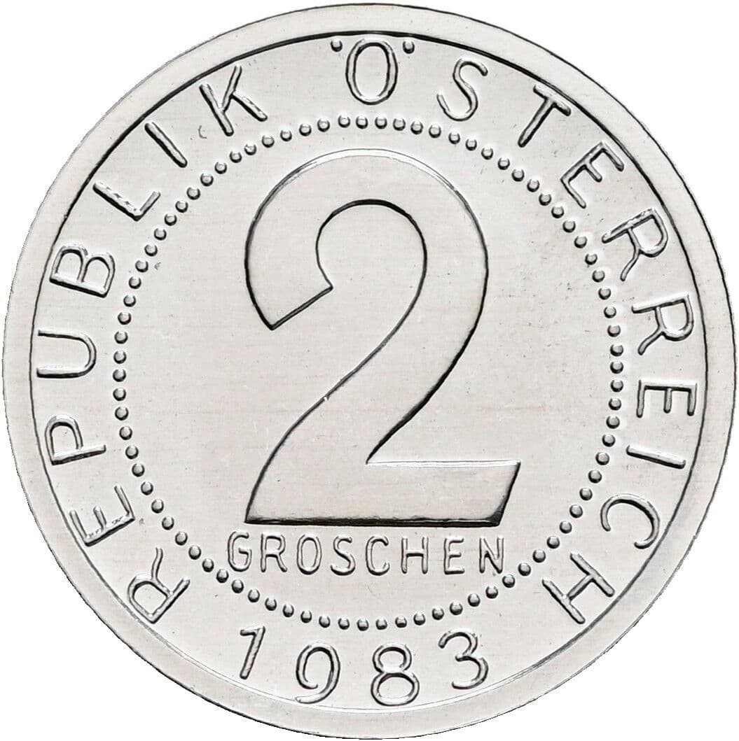 2 Groschen 1983 – Vorderseite