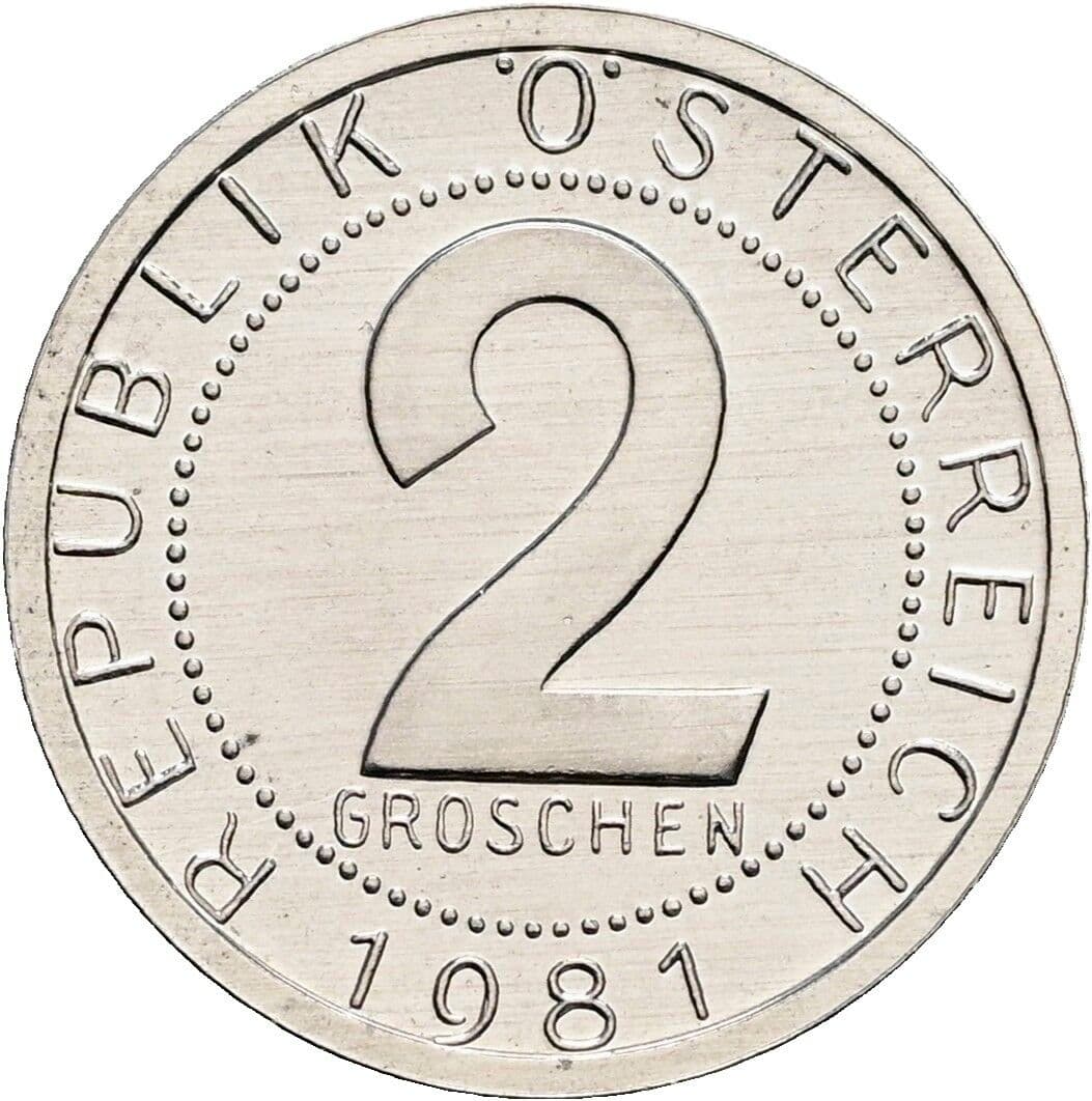 2 Groschen 1981 – Vorderseite