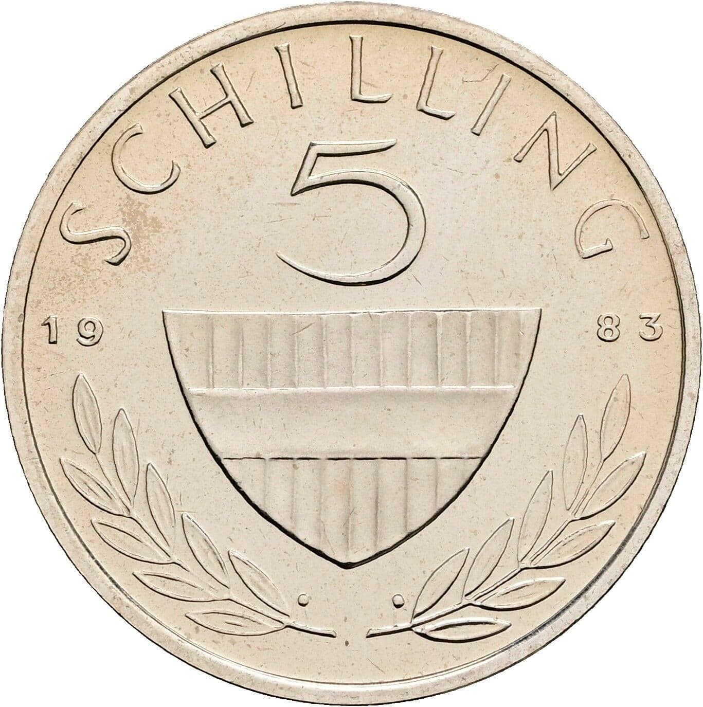 5 Schilling 1983 – Vorderseite