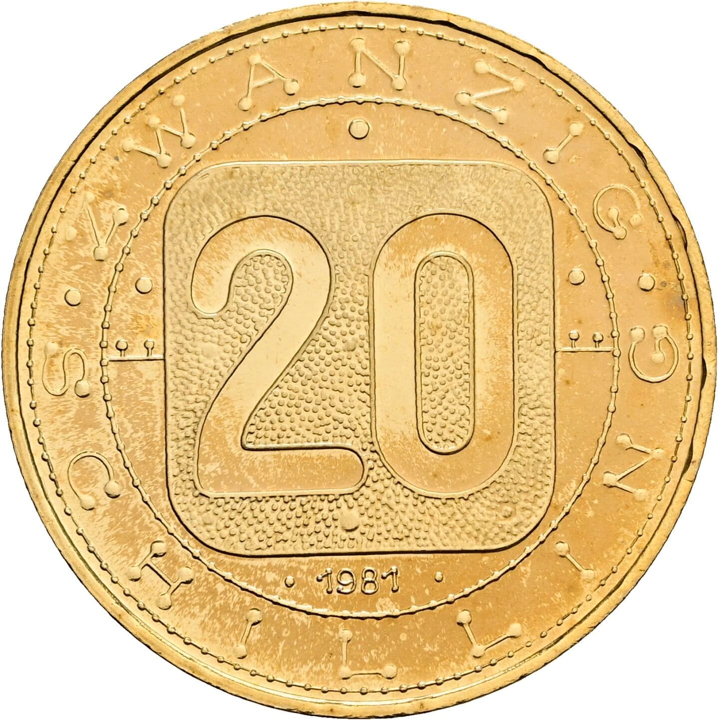 20 Schilling 1981 – Vorderseite