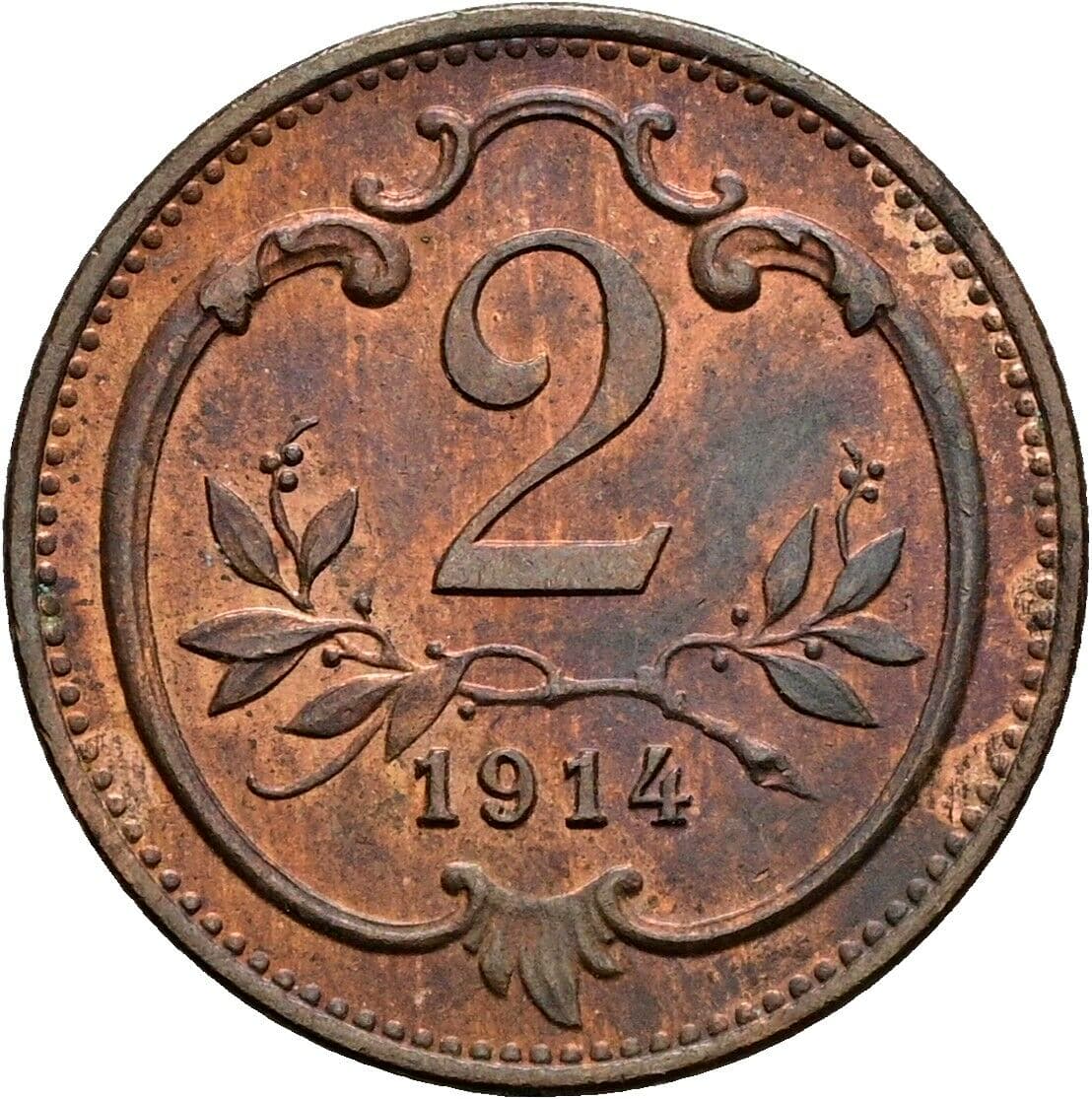 2 Heller Franz Joseph I. 1848-1916 1914 – Vorderseite