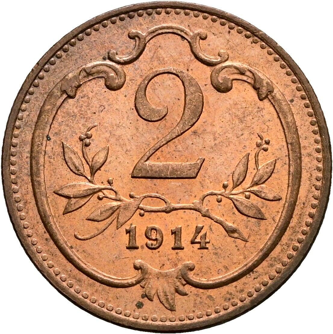 2 Heller Franz Joseph I. 1848-1916 1914 – Vorderseite