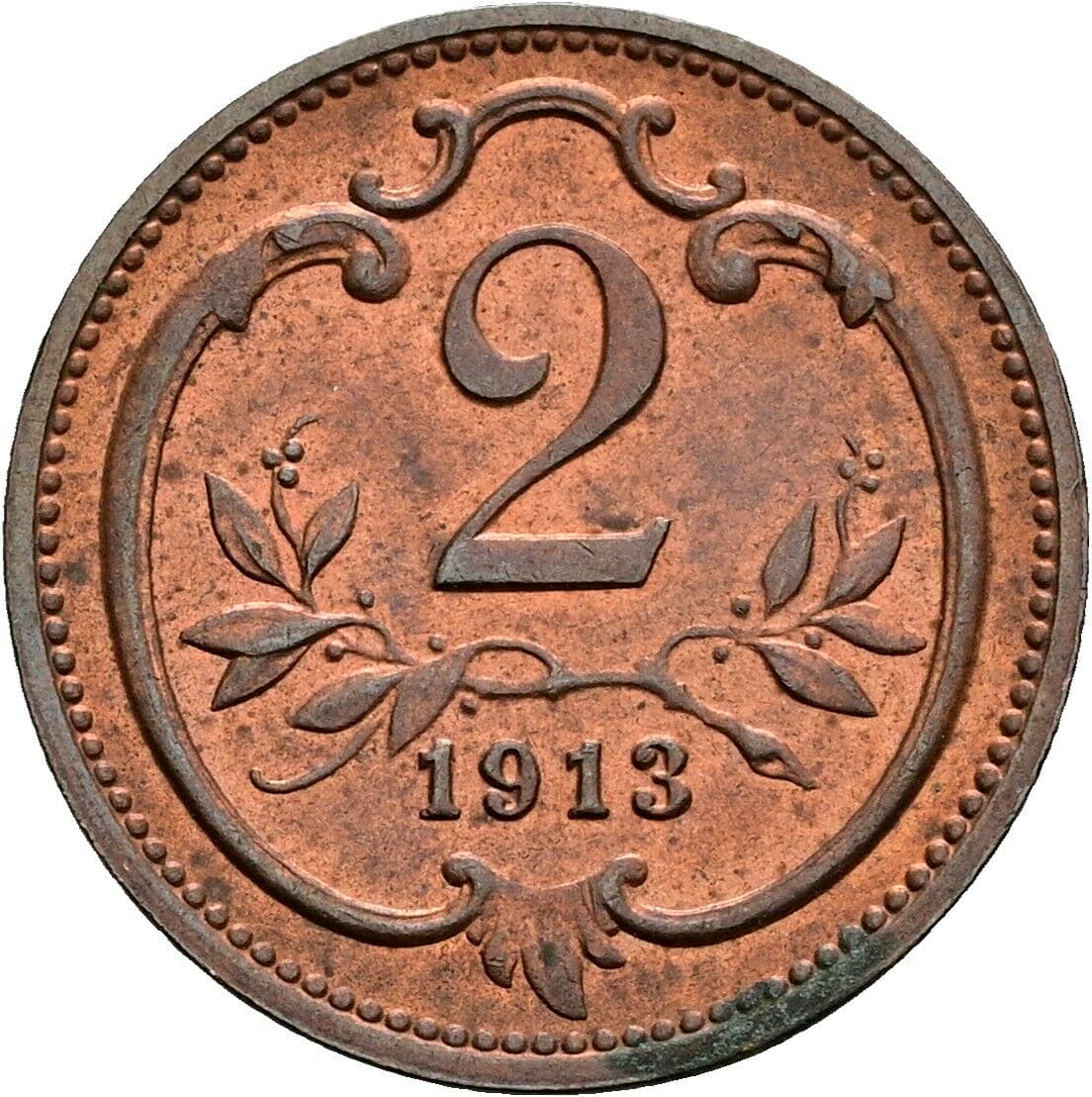 2 Heller Franz Joseph I. 1848-1916 1913 – Vorderseite