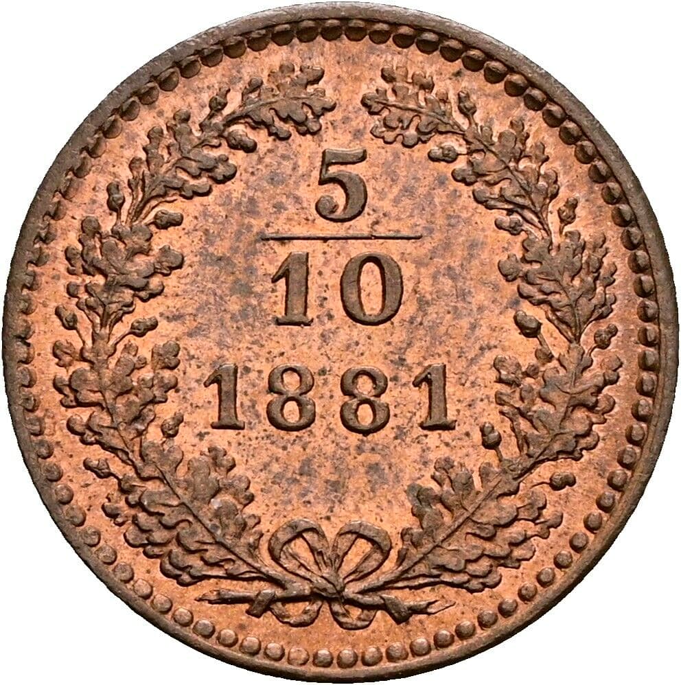 5/10 Kreuzer Franz Joseph I. 1848-1916 1881 – Vorderseite
