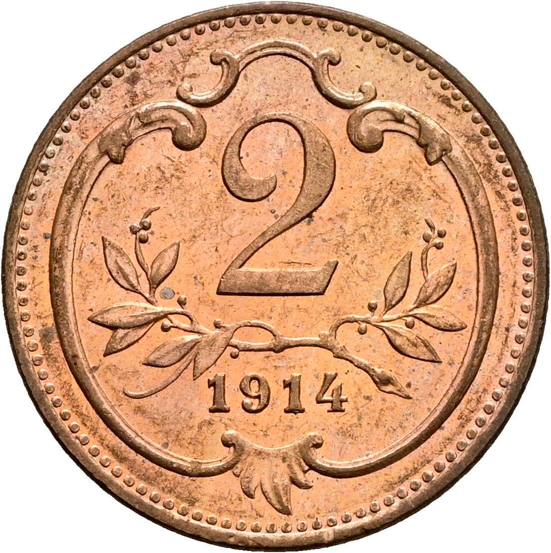 2 Heller Franz Joseph I. 1848-1916 1914 – Vorderseite