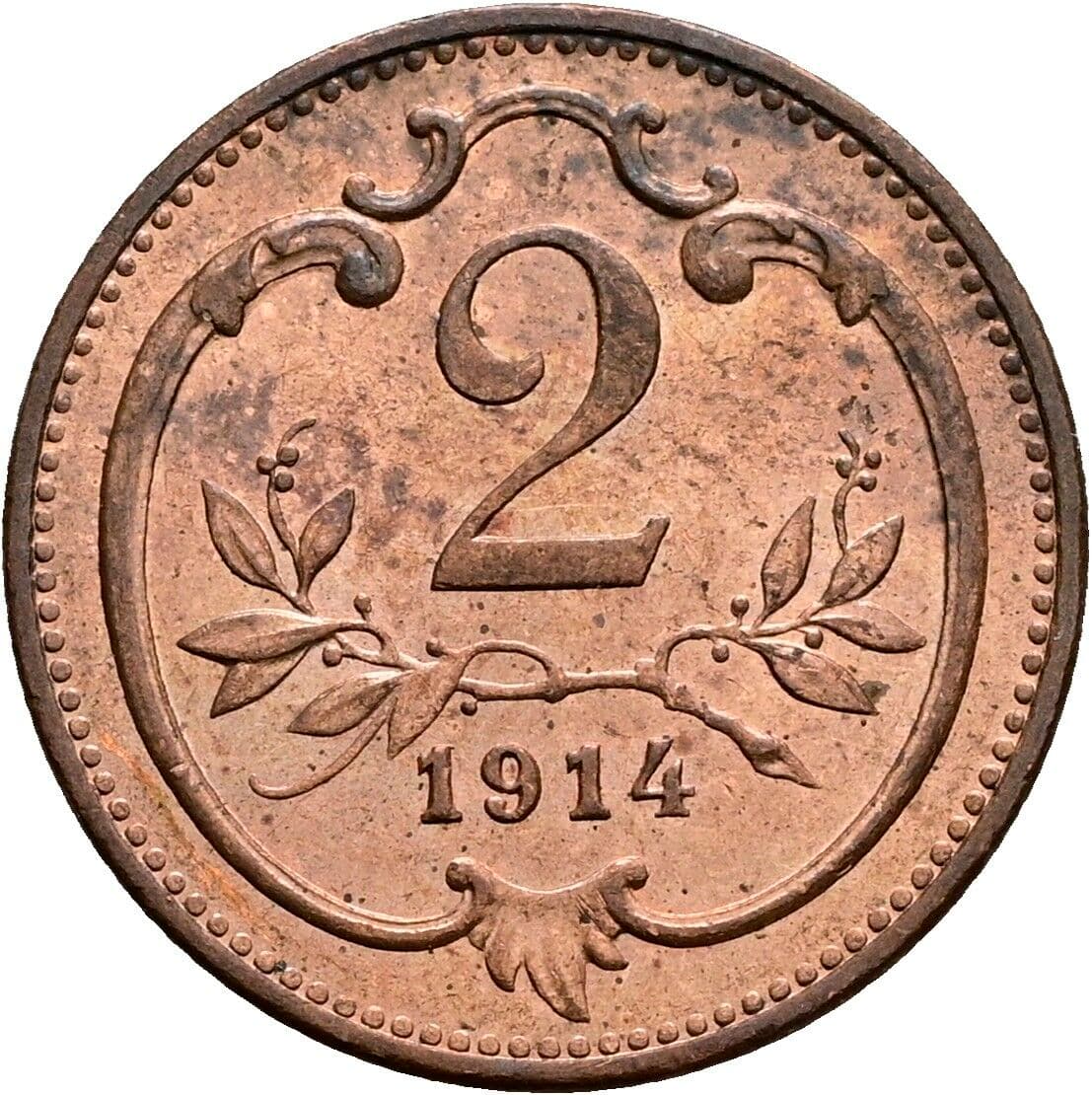 2 Heller Franz Joseph I. 1848-1916 1914 – Vorderseite