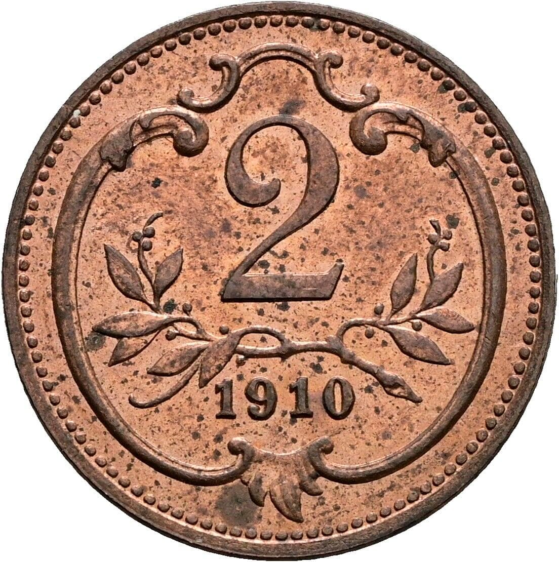 2 Heller Franz Joseph I. 1848-1916 1910 – Vorderseite