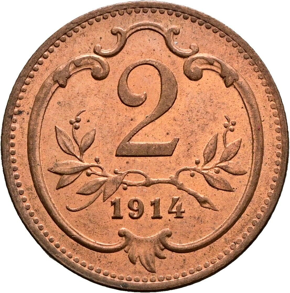2 Heller Franz Joseph I. 1848-1916 1914 – Vorderseite