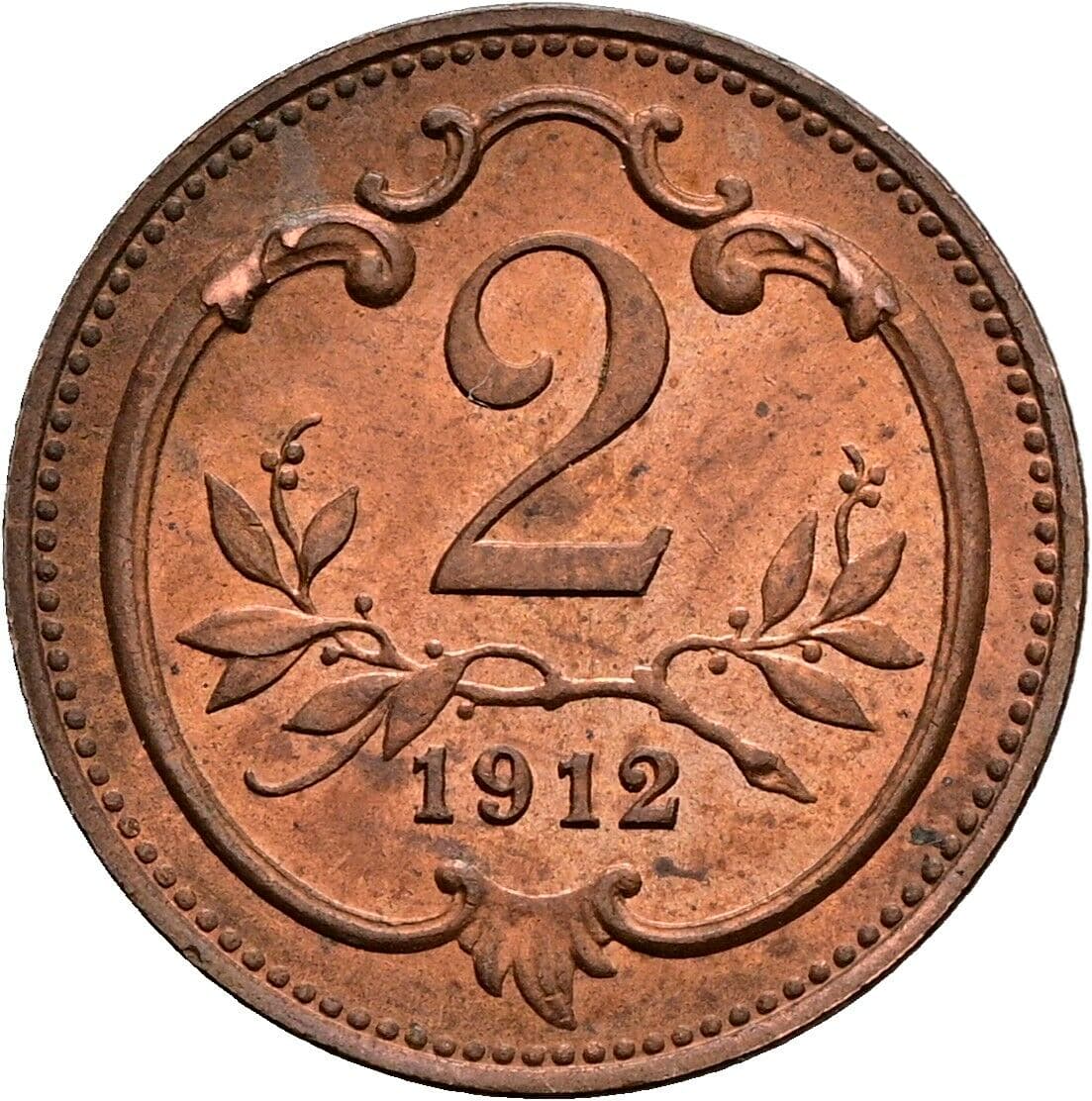 2 Heller Franz Joseph I. 1848-1916 1912 – Vorderseite