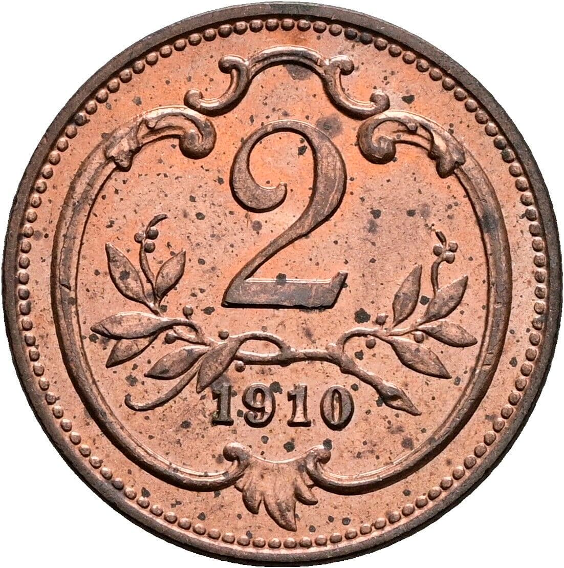 2 Heller Franz Joseph I. 1848-1916 1910 – Vorderseite