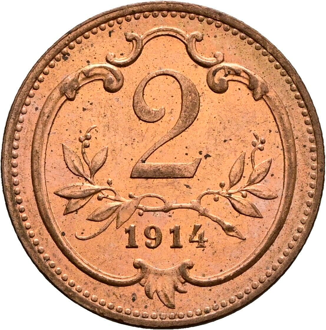 2 Heller Franz Joseph I. 1848-1916 1914 – Vorderseite