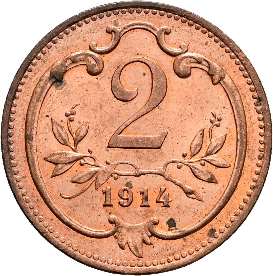 2 Heller Franz Joseph I. 1848-1916 1914 – Vorderseite