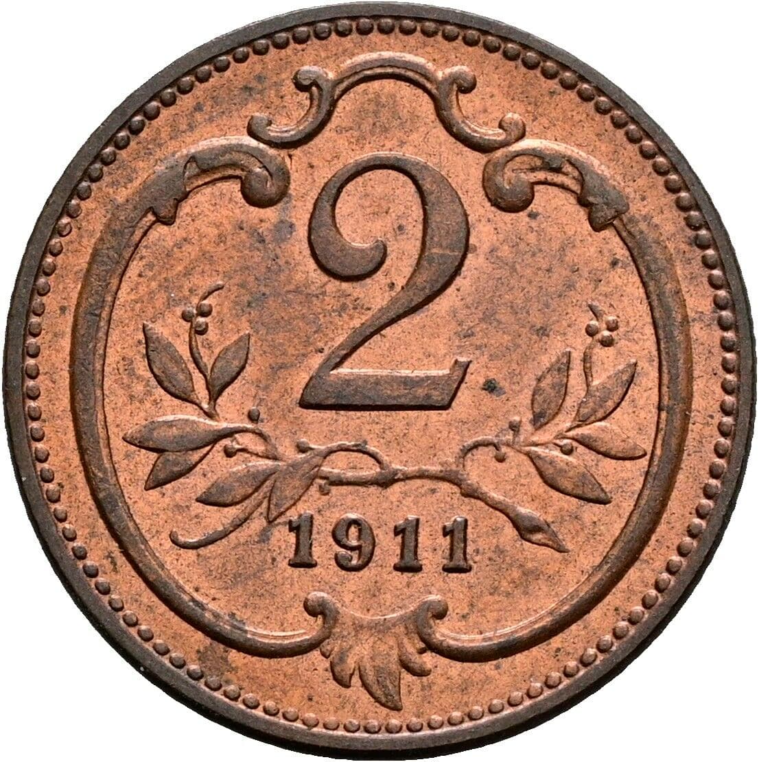2 Heller Franz Joseph I. 1848-1916 1911 – Vorderseite