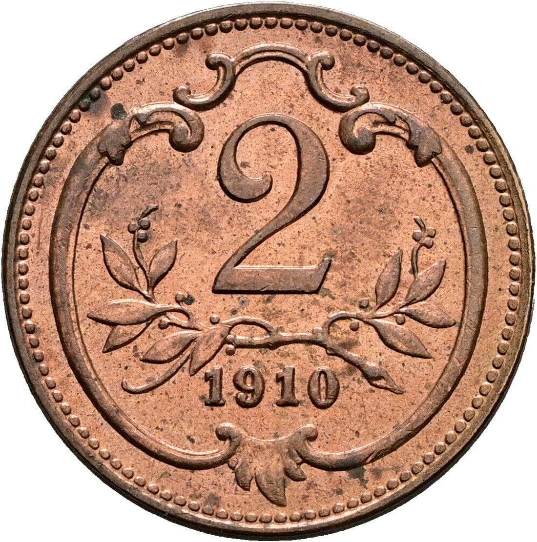 2 Heller Franz Joseph I. 1848-1916 1910 – Vorderseite