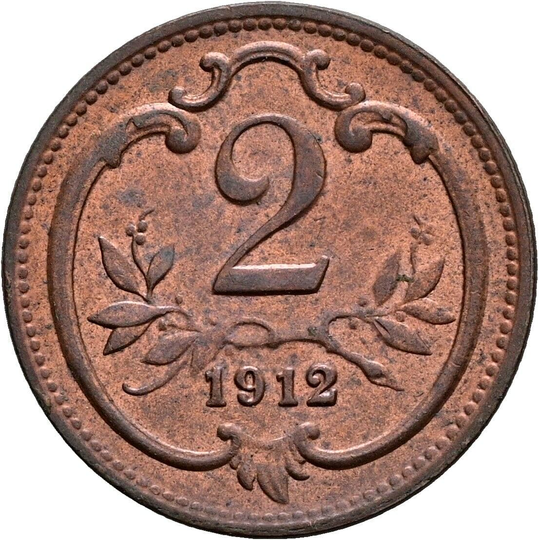 2 Heller Franz Joseph I. 1848-1916 1912 – Vorderseite