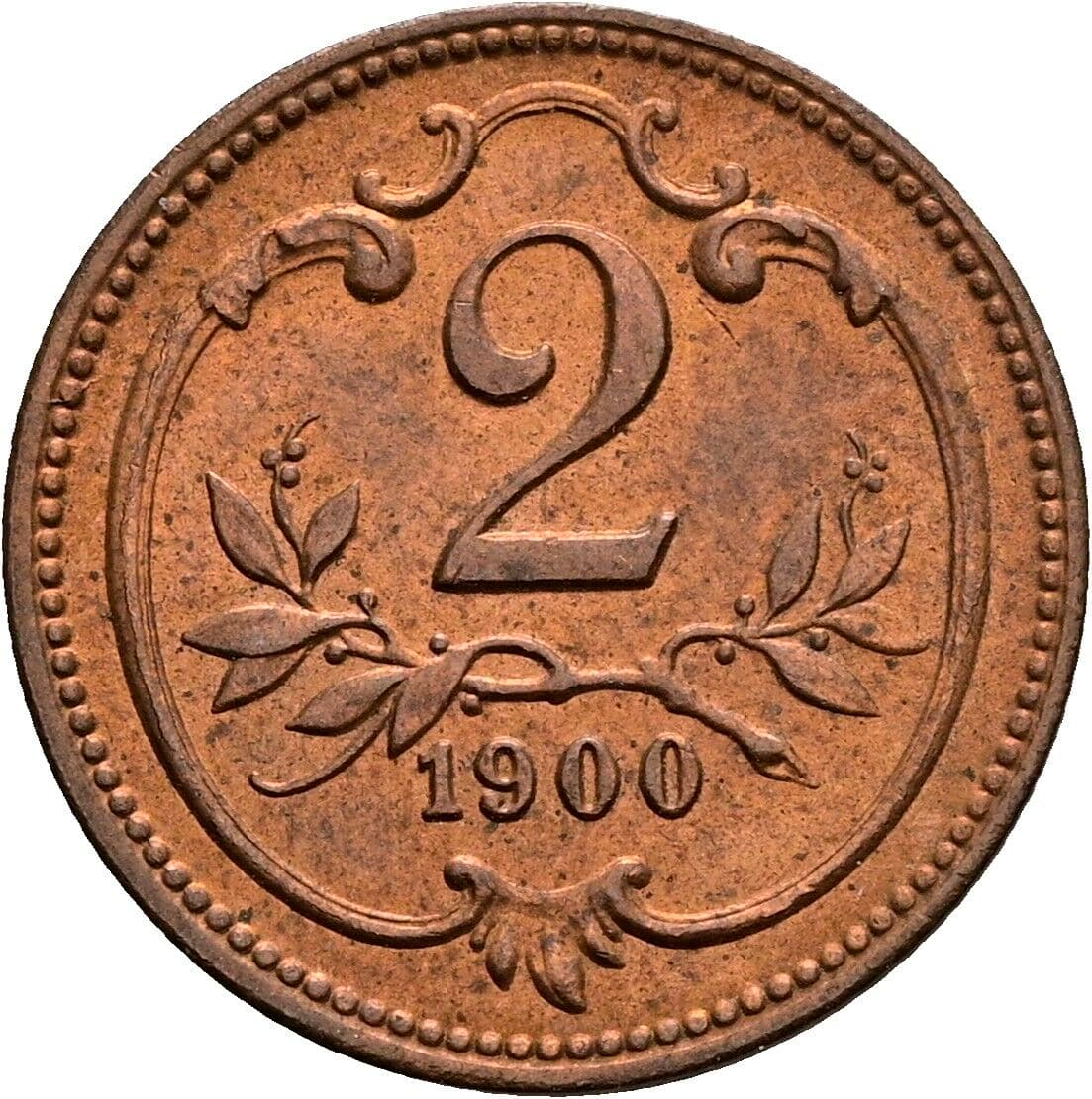 2 Heller Franz Joseph I. 1848-1916 1900 – Vorderseite