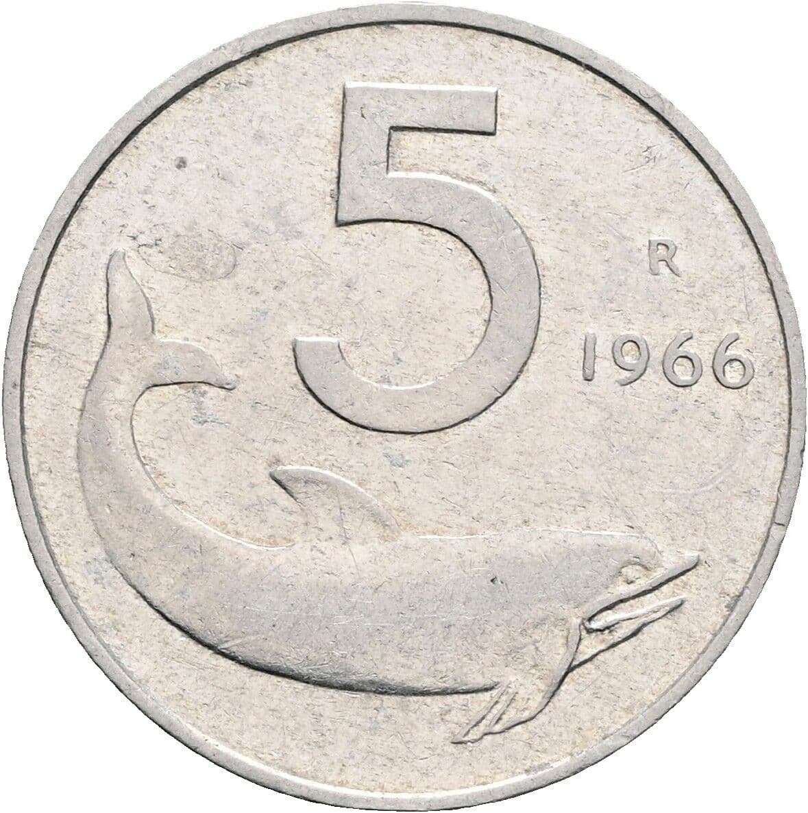 5 Lire 1966 – Vorderseite