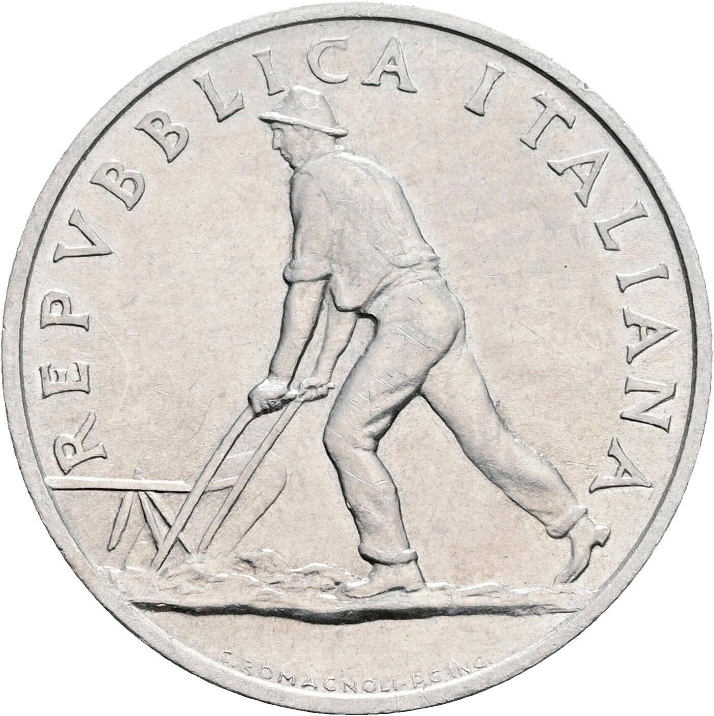 2 Lire 1949 – Vorderseite