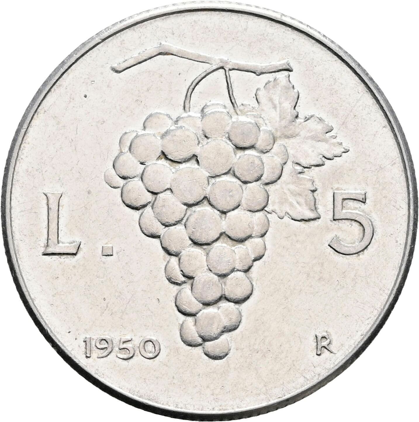 5 Lire 1950 – Rückseite