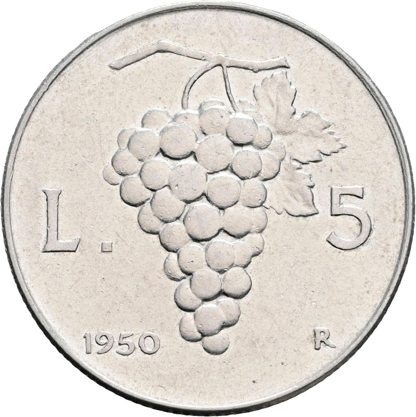 5 Lire 1950 – Rückseite