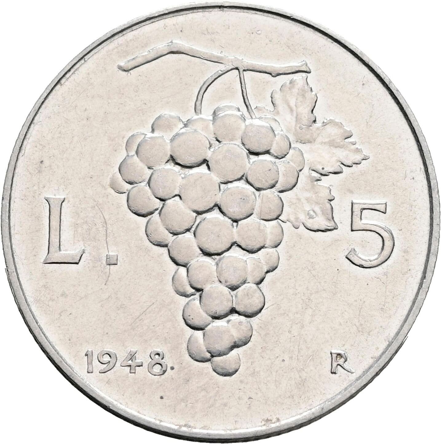 5 Lire 1948 – Rückseite