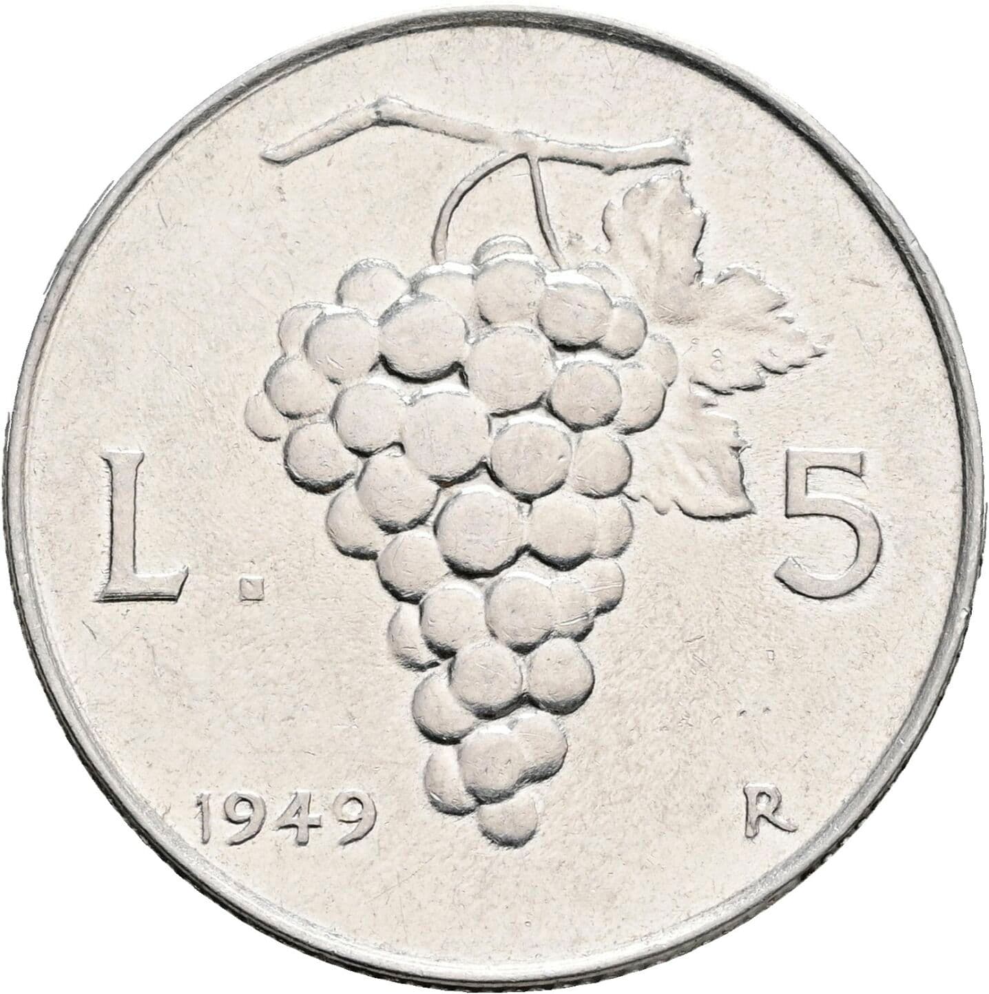 5 Lire 1949 – Rückseite