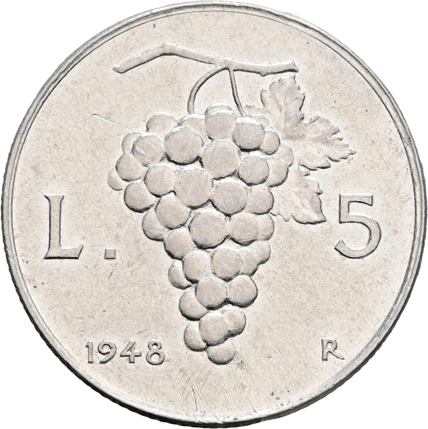 5 Lire 1948 – Rückseite