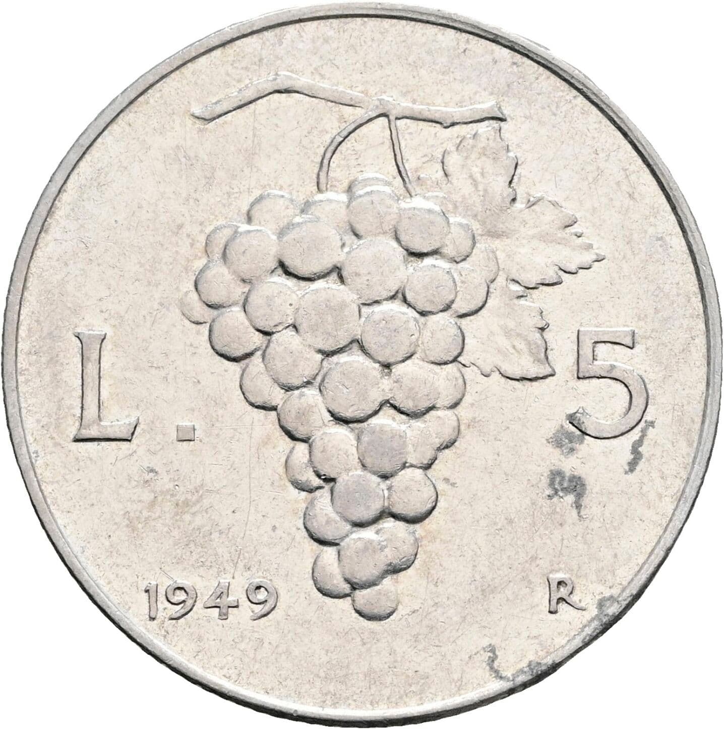 5 Lire 1949 – Rückseite