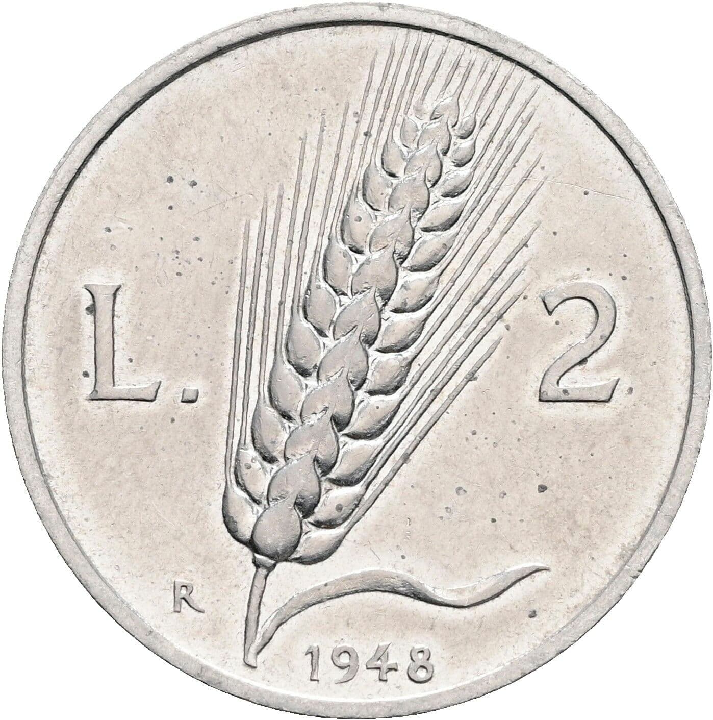 2 Lire 1948 – Rückseite