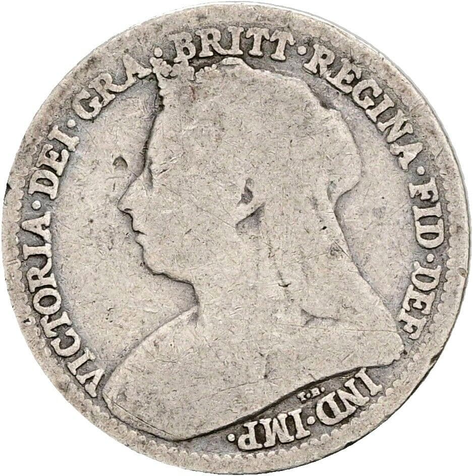 3 Pence Victoria 1837-1901 1893 – Vorderseite