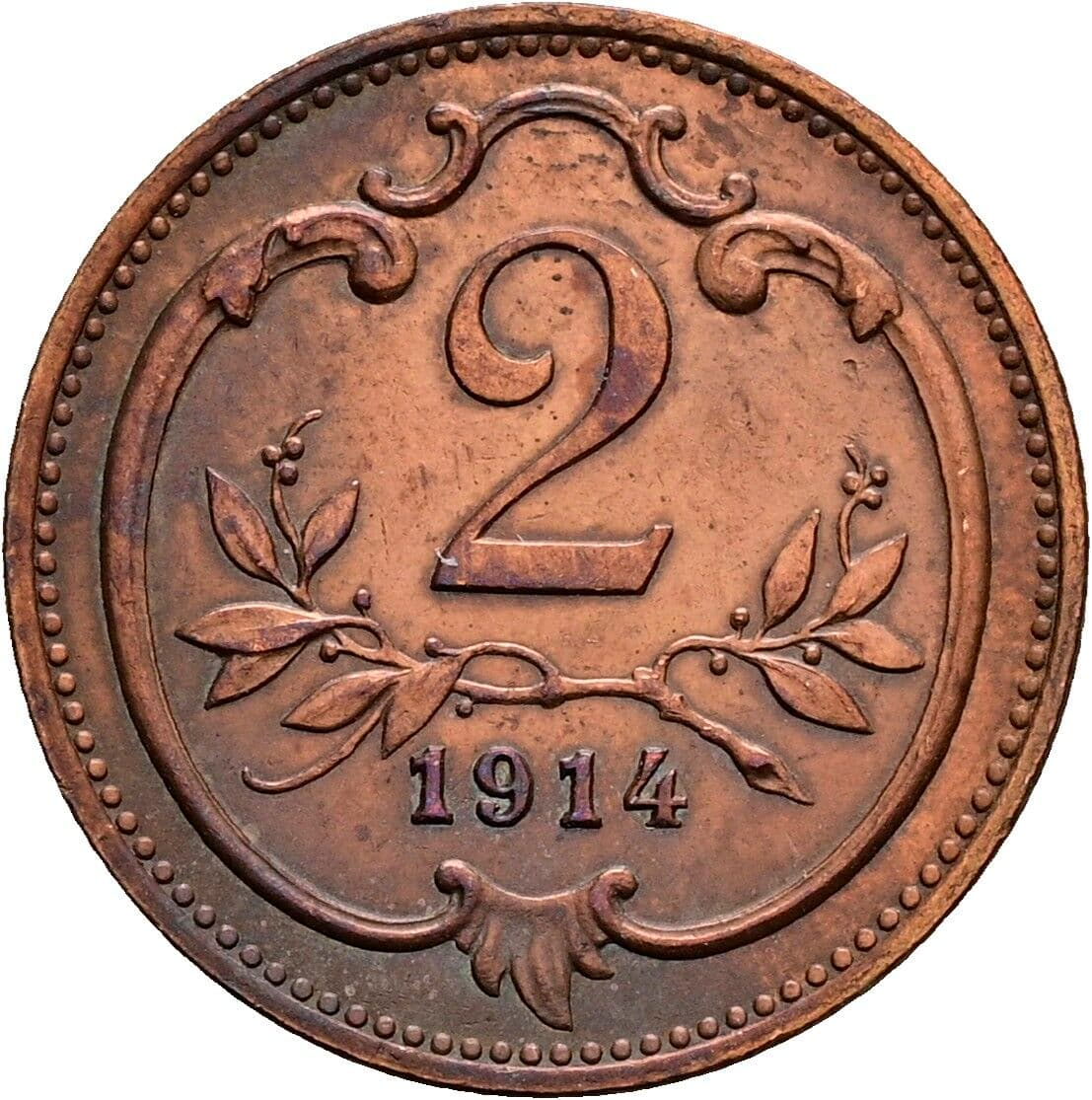 2 Heller Franz Joseph I. 1848-1916 1914 – Vorderseite