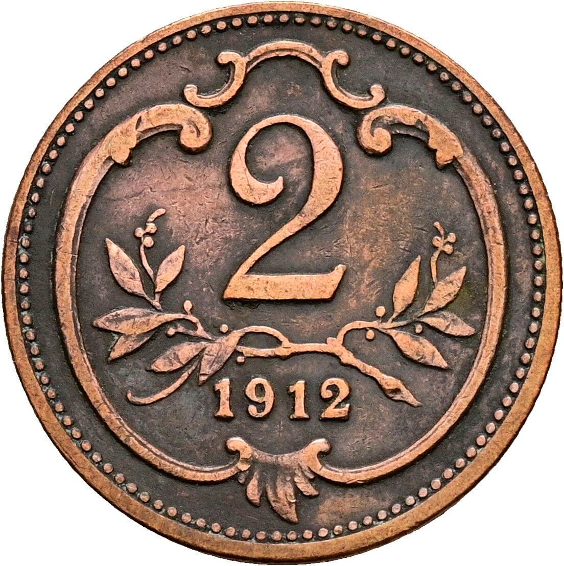 2 Heller Franz Joseph I. 1848-1916 1912 – Vorderseite