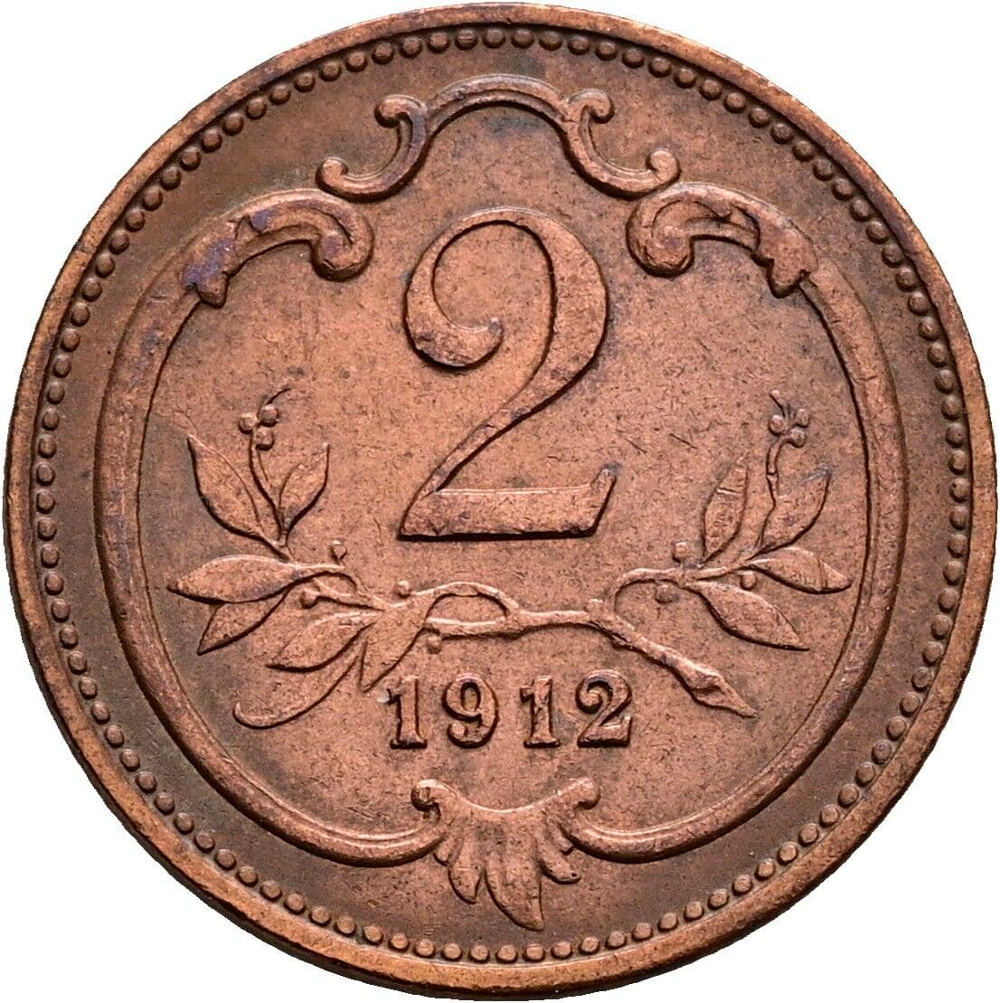 2 Heller Franz Joseph I. 1848-1916 1912 – Vorderseite